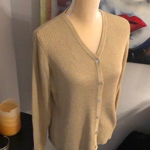 Petite Gold Dressy Cardigan Sweater